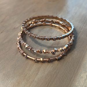 Kendra Scott Rose Gold bangles with jewels